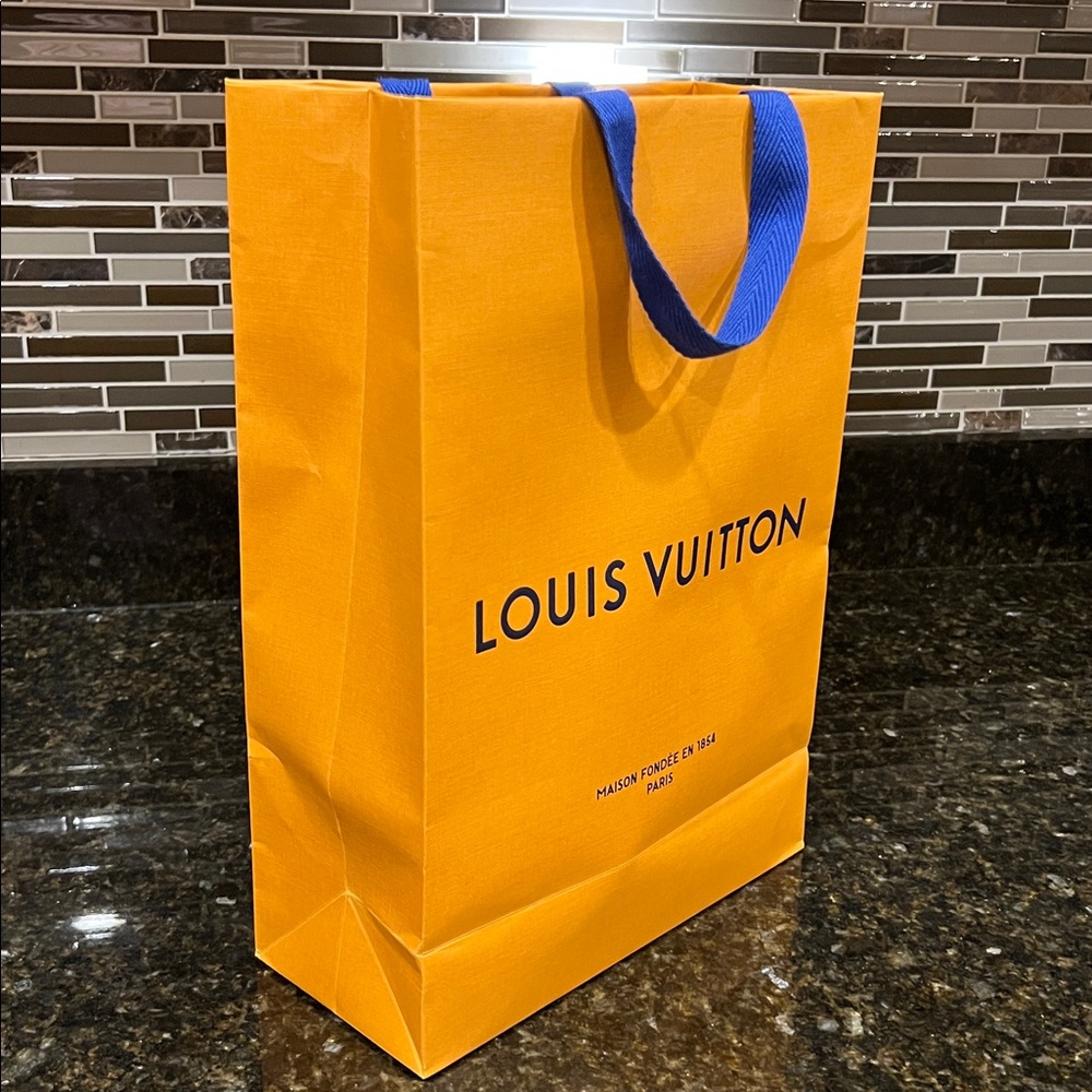 LV Vibrant Orange Bag with Blue Handles - Picture 8 of 13
